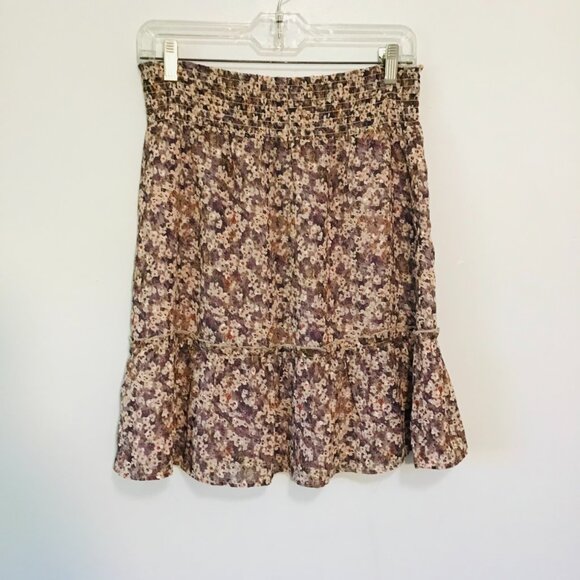 Esqualo Floral Print Mini Skirt with Ruffled Hem Size 8 - Picture 6 of 7